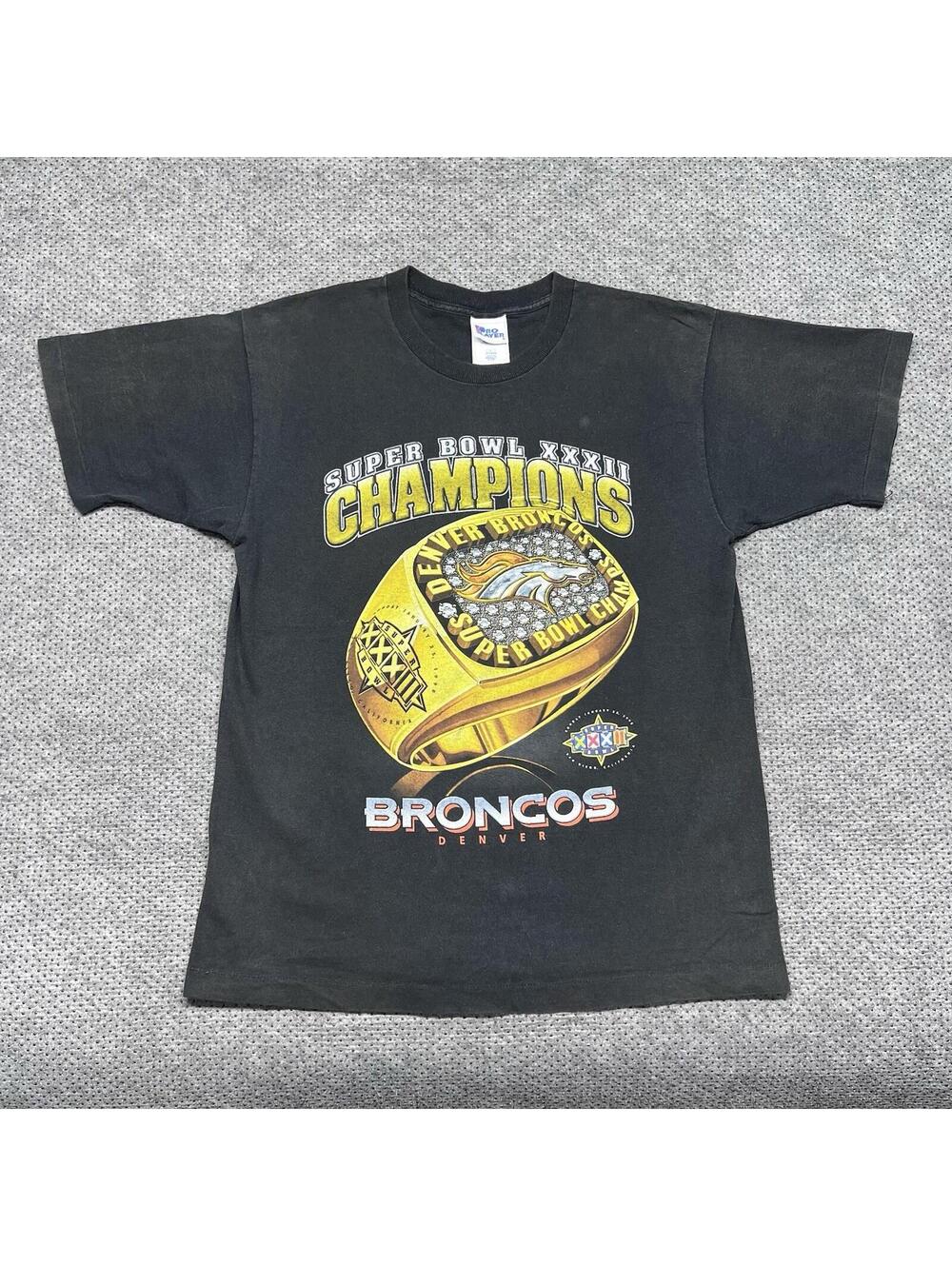 Vintage 1998 Pro player Denver Broncos Super Bowl Championship Ring Shirt Large